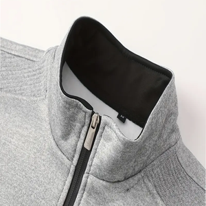 Ensemble de survêtement unisexe gris uni à manches longues avec fermeture éclair sur le devant, pantalon et sweat-shirt, vêtements décontractés d'automne, respirant, coupe régulière, taille adulte - Product Image 3