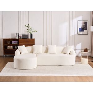 Divano Moderno a 3 Posti LingYu022 Bianco Comprimibile con Memory Foam, Facile da Trasportare, Seduta Profonda, Nessuna Installazione Richiesta per Soggiorno - Product Image 1