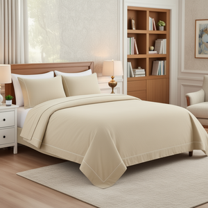 Parure de draps Rudraksh style américain 120TC, taille King 108x108 pouces avec 2 taies d'oreiller, motif uni pour la maison ou l'hôtel - Product Image 3