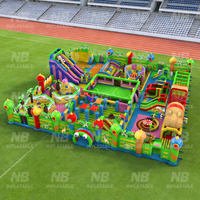 Parc d'attractions gonflable sur mesure, parcours d'obstacles gonflable commercial, parc d'aventure gonflable intérieur/extérieur pour enfants