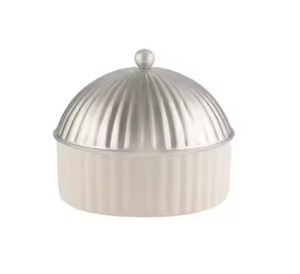 Olla de lujo estilo árabe de acero inoxidable con aislamiento térmico y tapa con asa en forma de media luna, acabado dorado - Product Image 5