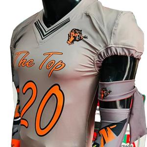 Maillot de football américain brodé grande taille, respirant et extensible, manches de pantalon, produits de qualité photo réelle. - Product Image 1