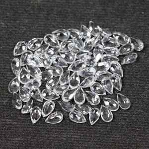 โทแพซสีขาวธรรมชาติทรงลูกแพร์เจียระไนแบบเหลี่ยม  ขนาดมาตรฐาน  พร้อมใบรับรอง  ไม่ผ่านการปรับแต่ง  พร้อมสำหรับการฝังในเครื่องประดับ - Product Image 2