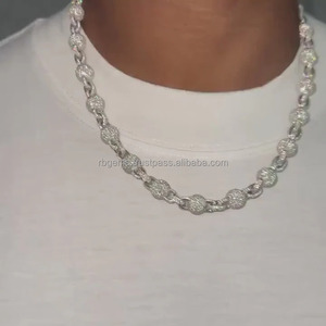 Collar de Plata S925 con Cadena de Cuerda y Diseño de Bola Personalizado con Moissanita, Joyería Moderna Hip Hop para Mujer, Certificado IGI, Regalo Ideal - Product Image 2