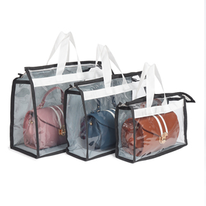 Bolsa de PVC transparente para bolsos de moda, organizador con cremallera, reutilizable, impermeable, portátil, funda para armario y viajes - Product Image 1