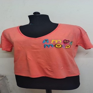<b>Women</b> Cotton V Neck T <b>Shirt</b> Wholesale Manufacturer Supply for Best Price - Product Image 6