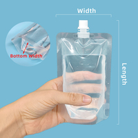JIJID Sachets Transparentes pour Liquides avec Bec Verseur, Poches Compressions en Plastique de 250ml et 100ml pour Eau, Jus, ou Sacs Alimentaires Personnalisés