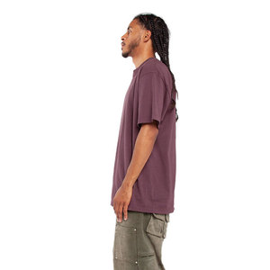 T-shirts amples pour hommes à col rond et manches courtes, en coton teint uni respirant, coupe décontractée, style streetwear, 220g - Product Image 2