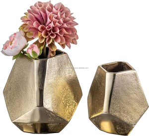 Vase à fleur en aluminium de haute qualité avec un beau pot de fleur en métal de vente chaude fini en nickel - Product Image 3