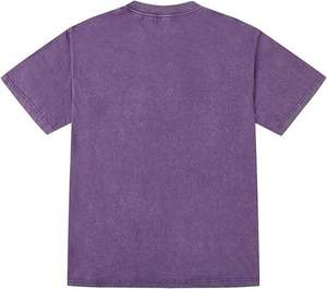 เสื้อยืดคอตตอนหนาน้ำหนักมากสำหรับผู้ชาย สีเทาเข้ม ล้างสีแบบวินเทจ ทรงหลวมไหล่ตก พิมพ์โลโก้ตามสั่ง MOQ ต่ำ ขายส่ง - Product Image 3