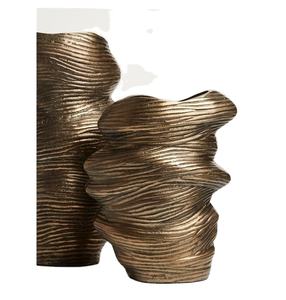 Pot de fleur en laiton antique de haute qualité en forme de courbes nouveau design de moulage d'aluminium de qualité supérieure - Product Image 1