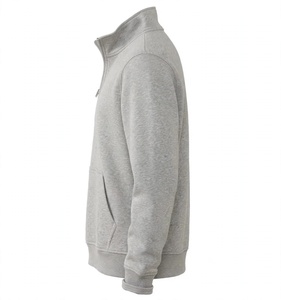 Light <b>Grey</b> Heather Quarter Zip <b>Sweatshirt</b> Classic Fleece Pullover Front Pocket Custom Streetwear Athletic Top Neutral Color - Product Image 3