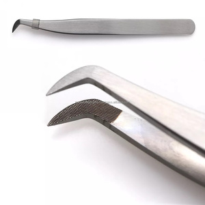 Fiber Tip Eyelash Extension Tweezers Stainless Steel Custom Curved <b>Lash</b> Tweezers Reeax Enterprises RE-1021 A+ Grade - Product Image 5