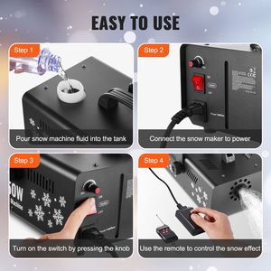 Macchina per Neve Artificiale Portatile Premium 650W con Telecomando Wireless, Serbatoio da 1L, Alta Produzione di Fiocchi di Neve per Uso Scenico - Product Image 6