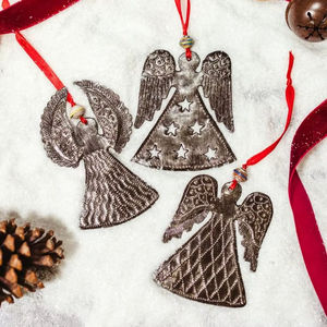 เครื่องประดับแองเจิลทำจากโลหะประดับคริสต์มาสแขวนต้นไม้ตกแต่งวันหยุดของตกแต่งบ้านของตกแต่งบ้านของสะสมรูปปั้นนางฟ้าของขวัญ - Product Image 1