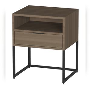 Table de chevet contemporaine pour chambre à coucher, avec pieds en métal noir, MDF de qualité CARB P2 E0, stratifié HPL - Product Image 4