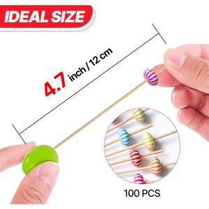 Handmade 100ct Multicolor Bamboo Cocktail Picks 4.7\" Pumpkin <b>Toothpicks</b> - Product Image 3