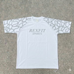 T-shirt noir délavé pour homme REXFIT SPORTS, coupe ample, coton, col rond, streetwear, tee-shirt décontracté - Product Image 3