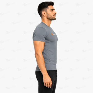 Chemises de compression à manches courtes pour hommes, tissu jersey respirant et écologique, séchage rapide, col rond, entraînement sportif - Product Image 5