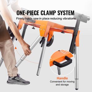 Supporto da banco per falegnameria con capacità di carico di 150 kg e supporto mobile pieghevole in acciaio per seghe a troncare - Altezza regolabile - Product Image 4