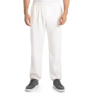 Pantalon de jogging décontracté en coton blanc pour homme, taille élastique, poids moyen, idéal pour l'automne - Product Image 1