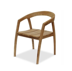 Fauteuil de salle à manger moderne en bois massif avec dossier incurvé, pieds imperméables, design stable pour la maison, le bureau et l'appartement - Product Image 1