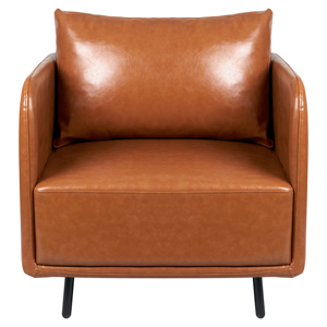 Fauteuil de réception moderne pour salon de manucure, en cuir PU marron rembourré, confortable, mobilier d'attente, fabrication OEM Vietnam - Product Image 3
