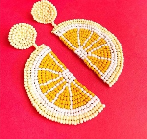 Export Quality Kiwi Design Bead <b>Earrings</b> Green <b>Red</b> White Statement Jewelry for Women and Girls Party Fashion Cute Style <b>Earrings</b> - Product Image 3