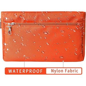 XLarge Orange Nylon Insert Liner Shaper Bag in Bag Expandable Handbag Purse Organizer DIY Bag Accessories - Product Image 2