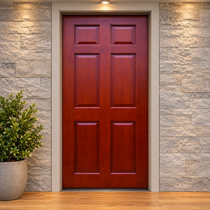 Puerta Interior Contemporánea de Madera Sólida Golden Aero GA-04S con Diseño de Seis Paneles, Operación Manual, Decoración para Villa o Apartamento - Product Image 1
