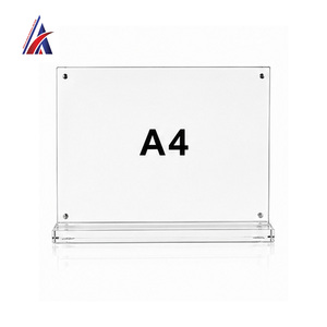 Support de table magnétique en acrylique A4 double face pour menu, cadre transparent, présentoir de bureau – Meilleure vente en Malaisie - Product Image 1