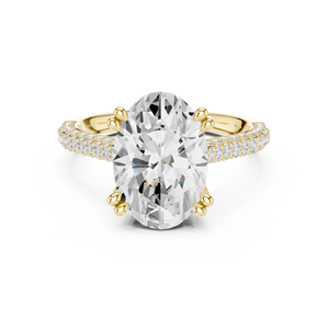 Componente de Anillo Halo de Corte Ovalado Grande Personalizado, Diseño de Anillo con Gema Redonda de Múltiples Tamaños, Distribución de Preproducción - Product Image 1