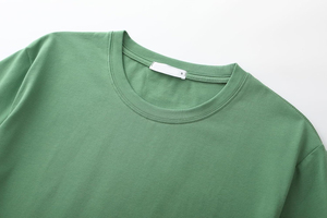 Camiseta Casual de Manga Corta con Cuello Redondo para Hombre, Color Verde, Diseño Sólido, Tejido de Punto, Ecológica, Transpirable, de Lana Merino - Product Image 5