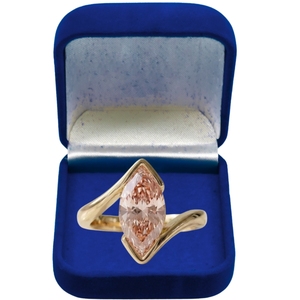 Bague en or jaune 9 carats certifiée IGI avec diamant rose taille marquise de 2 carats VS1, bijou de luxe pour femme, idéal pour fiançailles ou mariage, cadeau de joaillerie fine - Product Image 1