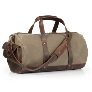 Bolsa de Viaje de Lona y Cuero con Cierre, Personalizable con Marca, Impermeable, de Alta Calidad, Modelo LCTB-0089 - Product Image 5