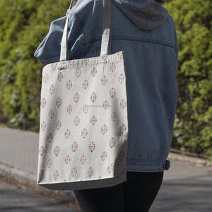 Handmade Block Printed Shoulder Bag with Modern Floral Patterns Designed for Casual &Travel Use - Product Image 1