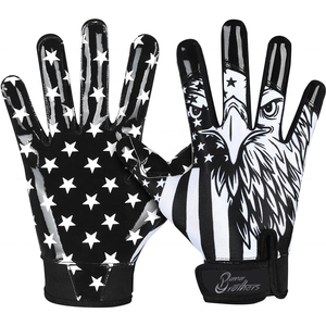 Guantes de Fútbol Americano con Diseño de Águila Blanca sobre Fondo Morado, Guantes Deportivos con Agarre de Silicona Duradero - Product Image 6
