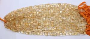 Perles de citrine naturelle lisses en forme de chiclet 7-8 MM, perles de citrine jaune en forme de tube carré 12 pouces, perles de pierres précieuses de citrine pour bijoux - Product Image 5