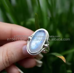 แหวนเงินสเตอร์ลิงสีขาวประดับพลอยพลอยสีขาวประดับพลอยสีรุ้งแบบเรียบง่ายสำหรับงานแต่งงานของผู้หญิง - Product Image 6