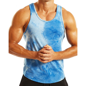 Camisetas sin mangas para hombre, estilo tie-dye, ajustadas, para gimnasio, culturismo, camiseta sin mangas. - Product Image 3