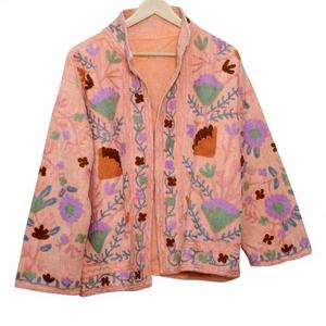 Blouson Bomber Vintage à Motifs Floraux Printemps-Été Multi-Saisons 100% Coton Respirant Séchage Rapide Design Dessiné à la Main Écologique - Product Image 1