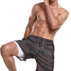 Pakistan Made Cheap Price Customized Color Casual Solid Men Double <b>Layer</b> Shorts High Quality Eco-Friendly Breathable Quick Dry - Product Image 3