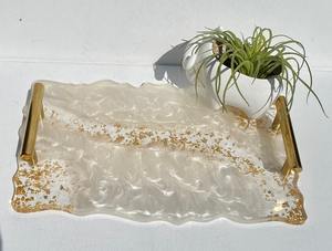 Customizable Resin Serving Tray with Handles Modern Design Dishwasher Safe <b>Foldable</b> for Kitchen Dining Table Home Restaurant Use - Product Image 6