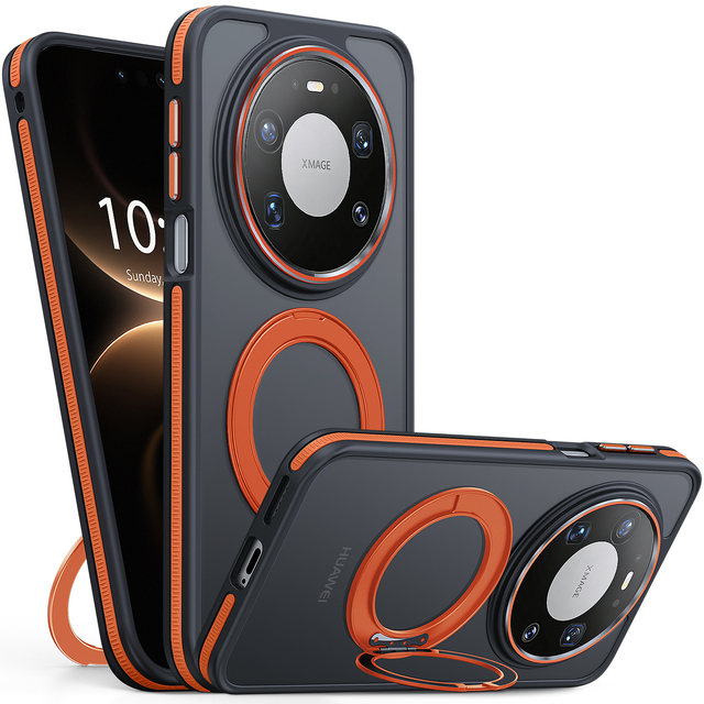Slim Luxury Magnetic Case for Huawei Mate 80 Promax 360 Rotatable Stand Shockproof Cover Anti Fingerprint Wireless Charging