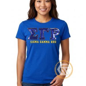 T-shirt décontracté uni pour femmes de la sororité Sigma Gamma Rho, 100 % coton jersey, respirant, séchage rapide, écologique, vente en gros - Product Image 5