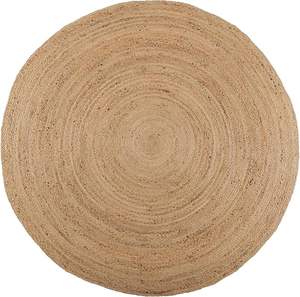 Alfombra de Yute 100% Natural Tejida a Mano, Decoración para el Hogar, Camino de Mesa, Alfombra Redonda Étnica para Dormitorio - Product Image 1