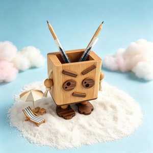 Figura Decorativa de Robot de Madera Hecha a Mano, Artículo Artesanal para el Hogar, Oficina y Tiendas, Regalo Artesanal - Product Image 1