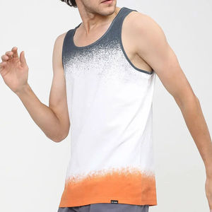 Camisetas sin mangas de punto transpirables para hombre, ecológicas, de secado rápido, poliéster/algodón, cuello redondo, estilo urbano personalizado, para gimnasio y running, 240g - Product Image 2