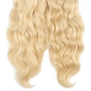 100 Percent Remy Bulk Wavy Human <b>Hair</b> Natural Blonde <b>Body</b> <b>Wave</b> Texture Silky Soft <b>Hair</b> for Wig Making Salon Use - Product Image 3