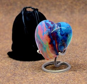 Metal Mini Cremation Urn Heart Shaped Keepsake Memorial Jar Pot <b>Container</b> <b>Small</b> Urn for Funeral Ashes - Product Image 2